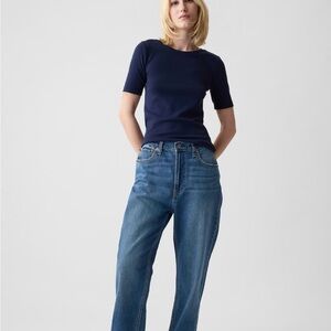 GAP Modern Crewneck Short Sleeve T-Shirt Navy Blue Size Medium NWT